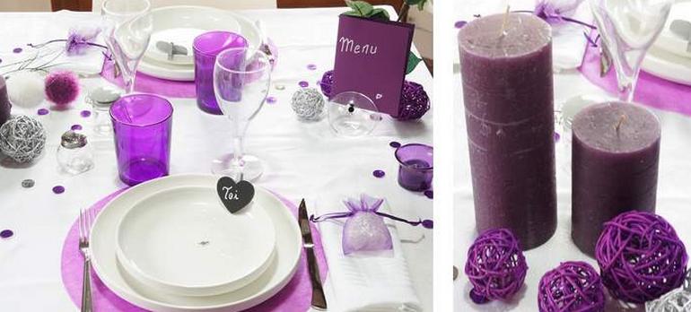 idee decoration de table violette